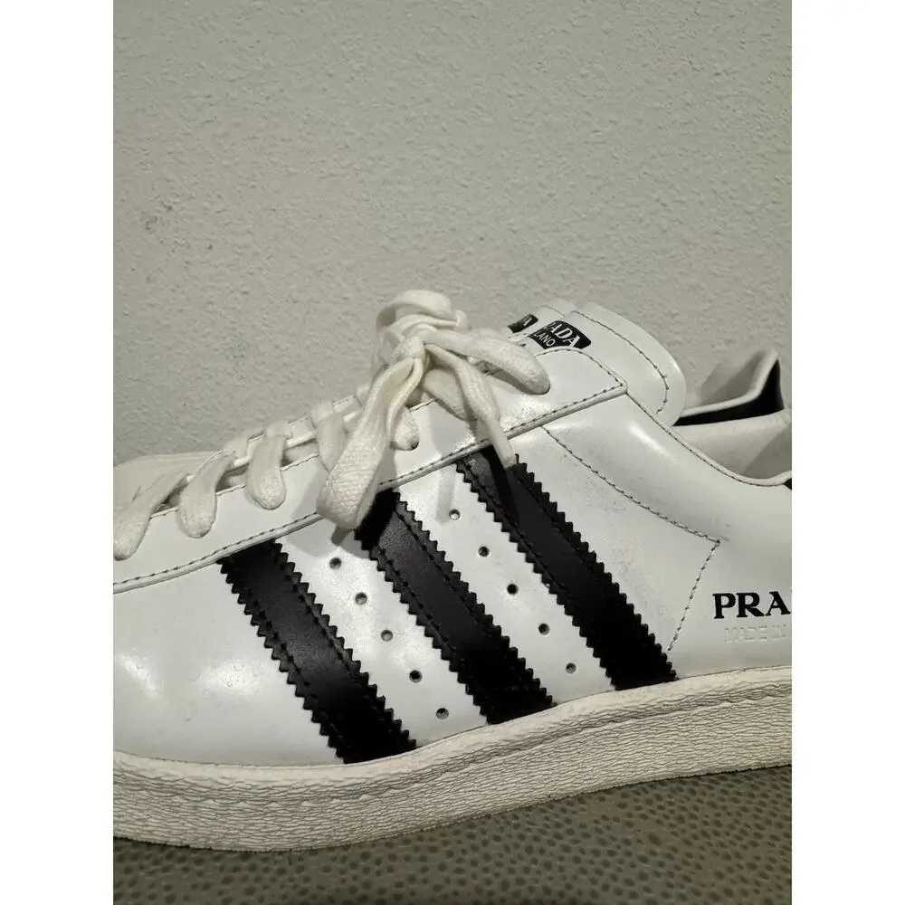 Adidas Superstar x PRADA White Black Men’s Size 9.5 Sneakers